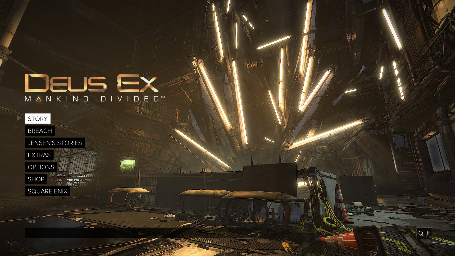 Main Menu of Deus Ex: Mankind Divided
